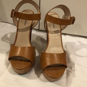 Call it Spring platform heel nude